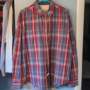 Red/Blue Plaid Button-Up by Mossimo